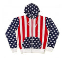 American Flag Men's Long Sleeve Zip-Up Hoodie Jacket - 155119