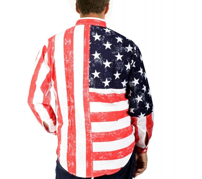 American Flag Print Unisex long Sleeves Shirt 167201 Size 2XL American Flag Print Unisex long Sleeves Shirt 167201 Size 2XL