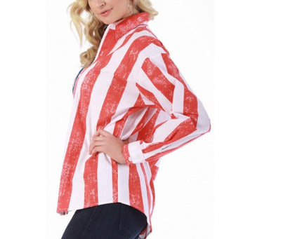 American Flag Print Unisex long Sleeves Shirt - 167201