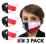3PK Child Star & Strip Reusable Fully Lined Cotton Face Mask- 167C2183