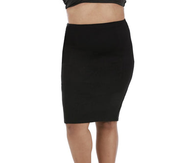 InstantFigure Curvy Plus Size Short Pencil Skirt W/Elastic Waist 168024C