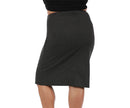 InstantFigure Curvy Short Pencil Skirt W/Elastic Waist 168024C