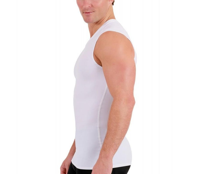 INSTASLIM Men's Muscle Tank Compression T-Shirt - White - S-3XL