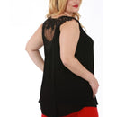 Curvy Plus Size Sleeveless V Neck Top Front Tie 3532464C, Newport beach, California, CA