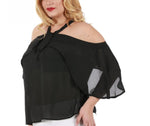 Curvy Plus Size Sheer Off-the-Shoulder blouse 3533330C, Sandy Springs, Georgia, GA