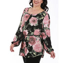 Long Sleeve Floral Georgette Fashion Top 3537264C, Austin, Texas, TX