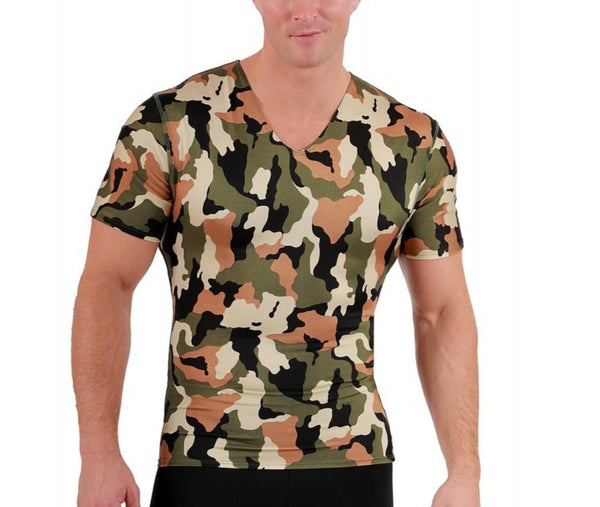Insta Slim Camo Activewear Short Sleeve V-neck 3VAT001, Ely, Nevada, NV
