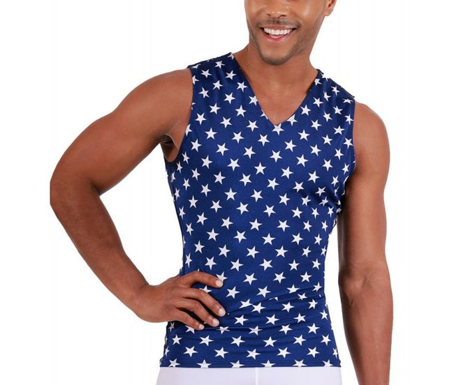 Insta Slim Big and Tall Stars Activewear Sleeveless V- Neck shirt