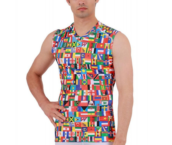 Insta Slim Big & Tall Flag Activewear Sleeveless V-neck Tank 5VAT013, Uptown, Chicago, IL