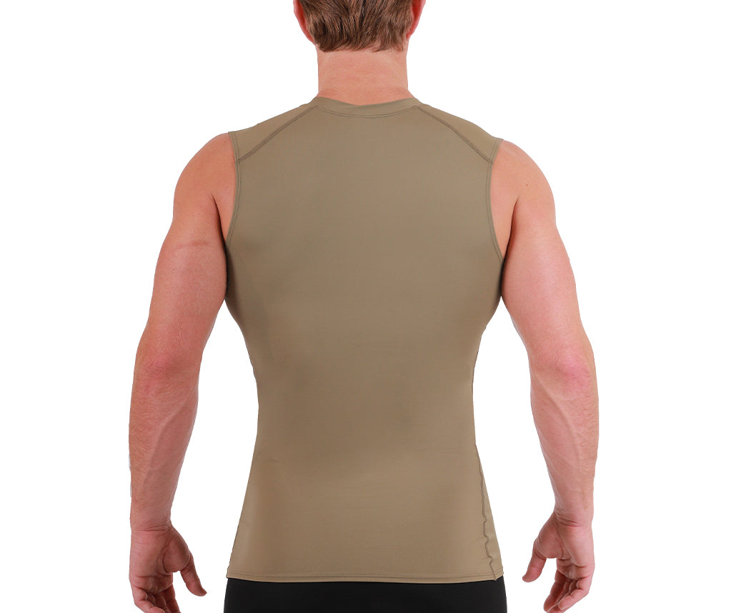  Insta Slim Mens Compression Sleeveless V Neck Muscle Shirt-  Slimming Body Shaper Undershirt