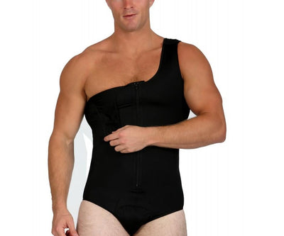 InstantRecoveryMD Men's Compression Post-Surgical Tank Bodysuit W/Front Zipper MD308
