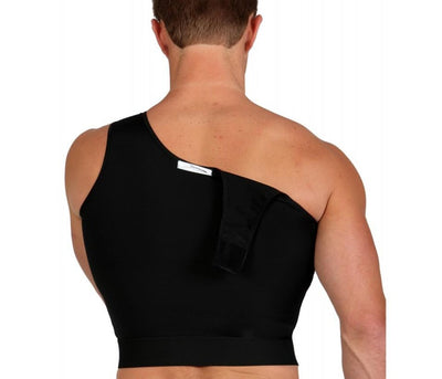 InstantRecoveryMD Chaleco corto de compresión para hombre con correas de hombro con gancho y bucle MD307