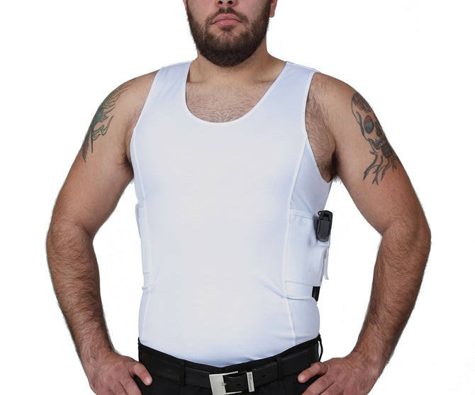 InstantFigure INC I.S.Pro Tactical Compression Undercover Concealed Carry  Holster Muscle Tank Shirt - Nude M