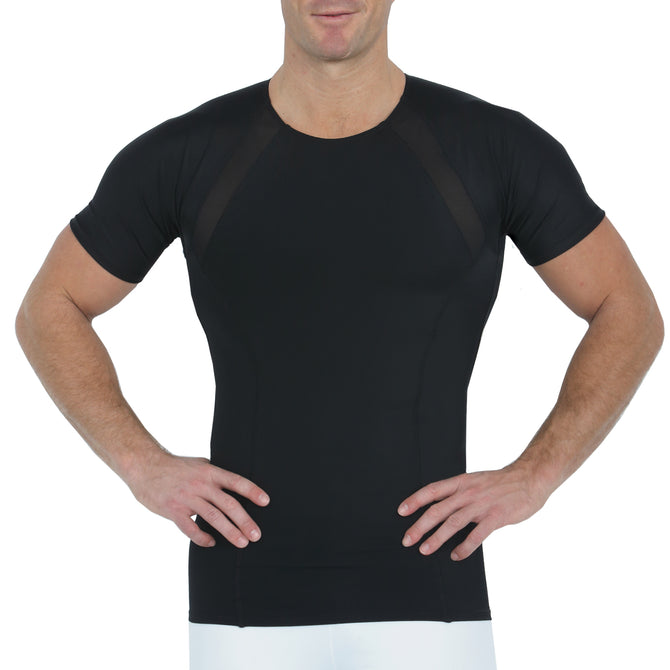 Insta Slim I.S.Pro USA Compression Short Sleeve Crew Neck Shirt W/Side –  InstantFigure INC