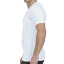 Insta Slim ISPro USA Camisa de compresión de manga corta con cuello redondo y paneles de malla eléctrica laterales y traseros TS2307