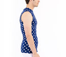 Insta Slim I.S.Pro USA Stars Activewear Sleeveless High Crew Neck Shirt - 4MAT018