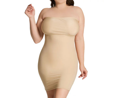 InstantFigure Shapewear Strapless Slimming Curvy Plus Size Dress W/ Empire Waist WBD036C