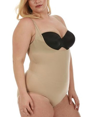 Women's InstantFigure WB4033X Curvy Tank Bodysuit with Snap Bottom (Nude  5X) 