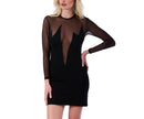 InstantFigure Short Dress With Sheer Mesh Deep V-Neck 168226