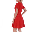 InstantFigure Short V-neck Panel dress w/flared skirt 16808M