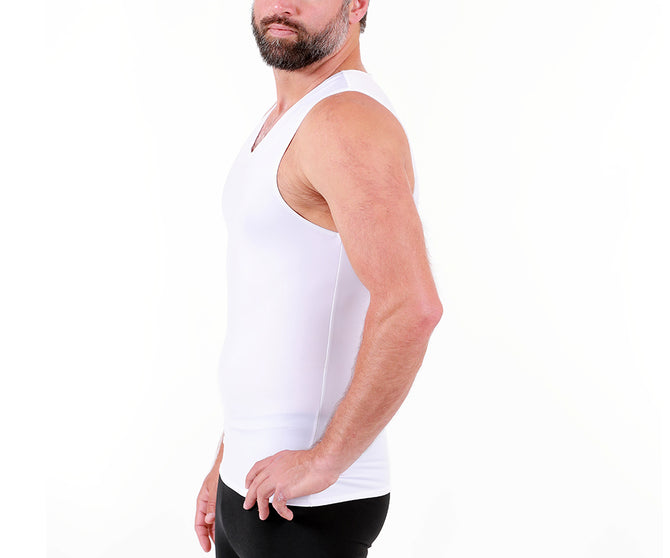 Insta Slim Mens Compression Sleeveless Crew Neck Muscle Shirt- Slimming  Body Shaper Undershirt