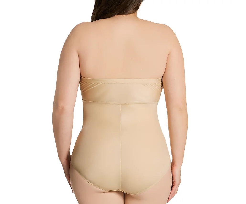 InstantFigure Women's Firm Control Shaping Strapless Bandeau Bodyshort  Bodysuit 